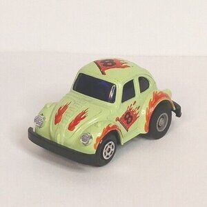 Yatming Volkswagon Beetle Pull-Back #8 VW (Tested) Flames Vintage Thailand
